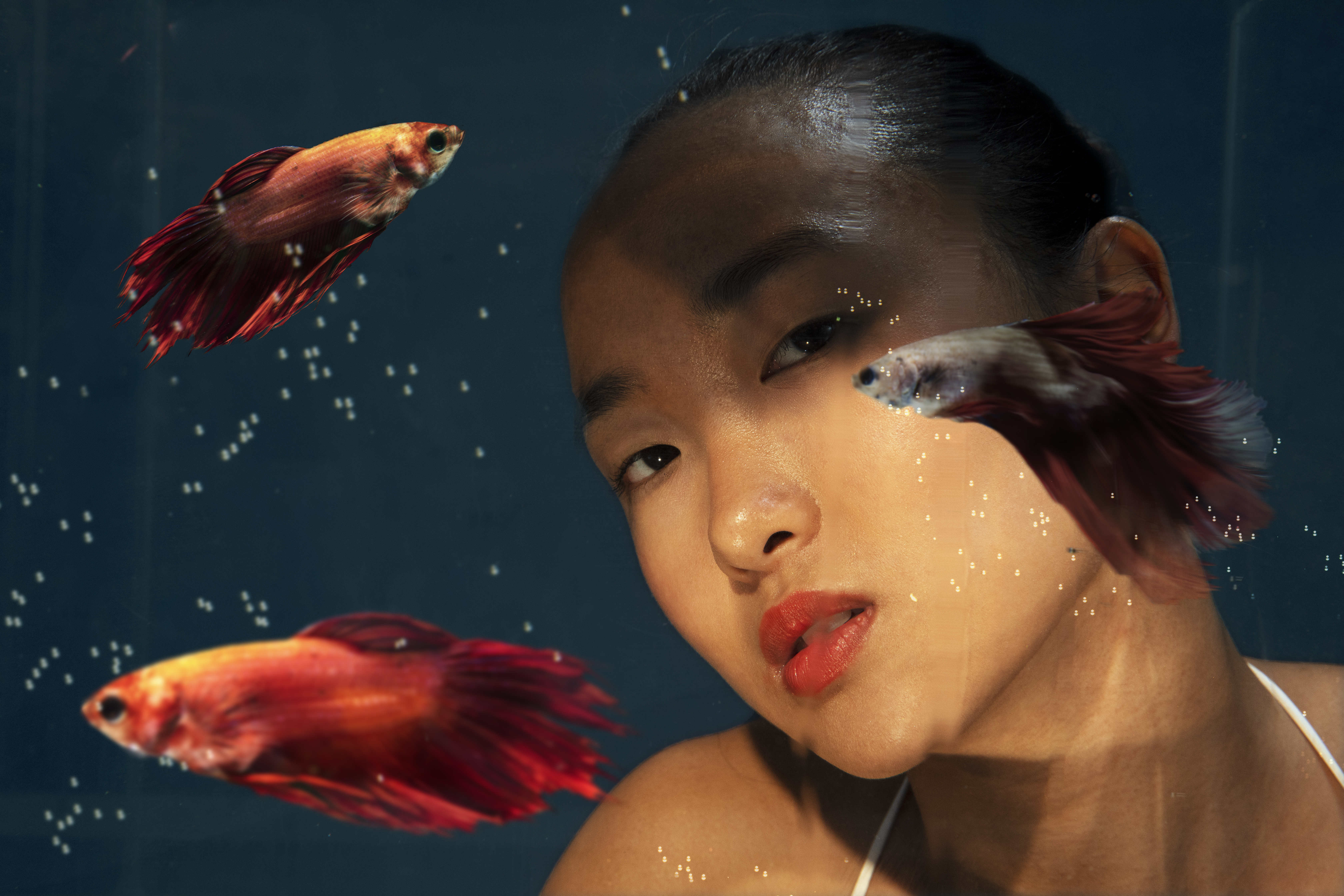 Couple at sunset wedding